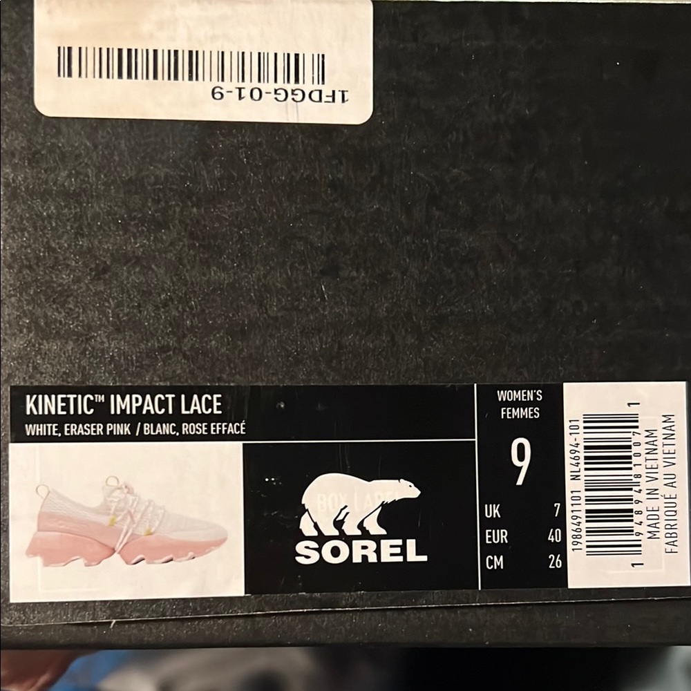 Sorel Kinetic Impact Lace - White and Pink Athletic Shoes